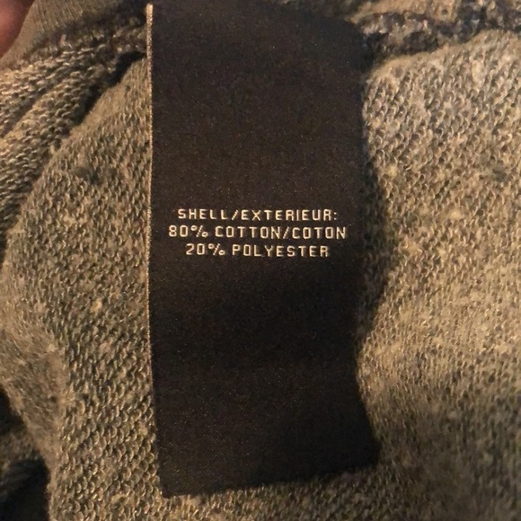 7 For All Mankind Ruffled Shoulder Crop Sweatshirt Sz. S Gray Raw Seams Casual - Picture 7 of 8